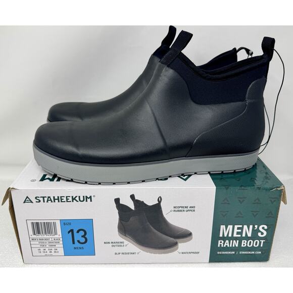 Staheekum Men\'s Rain Shoes Black Size 10 NEW